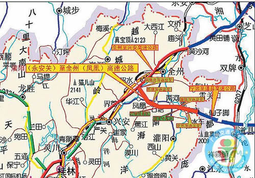 广西高速公路规划图; 广西:新添一条红色高速 将建灌阳至凤凰高速